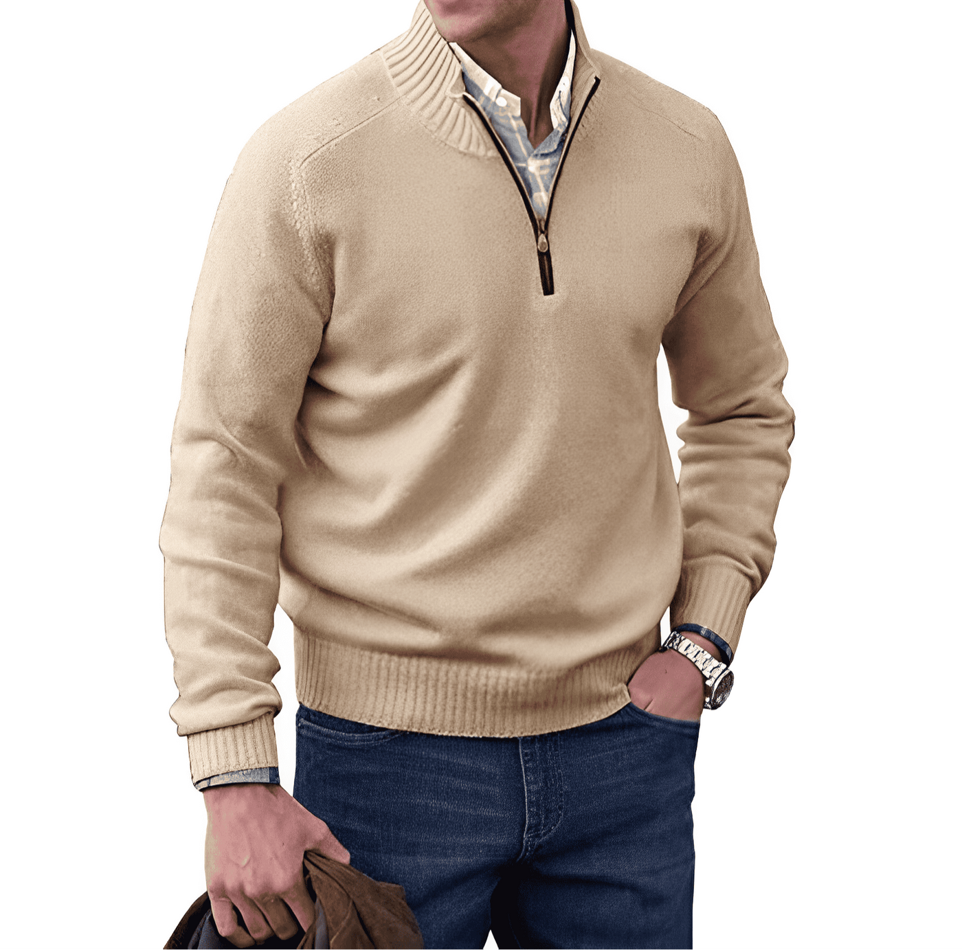 Eric | Elegant Cotton Sweater with Zipper