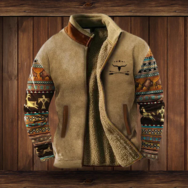 Ethan | Sherpa jacket with tribal print