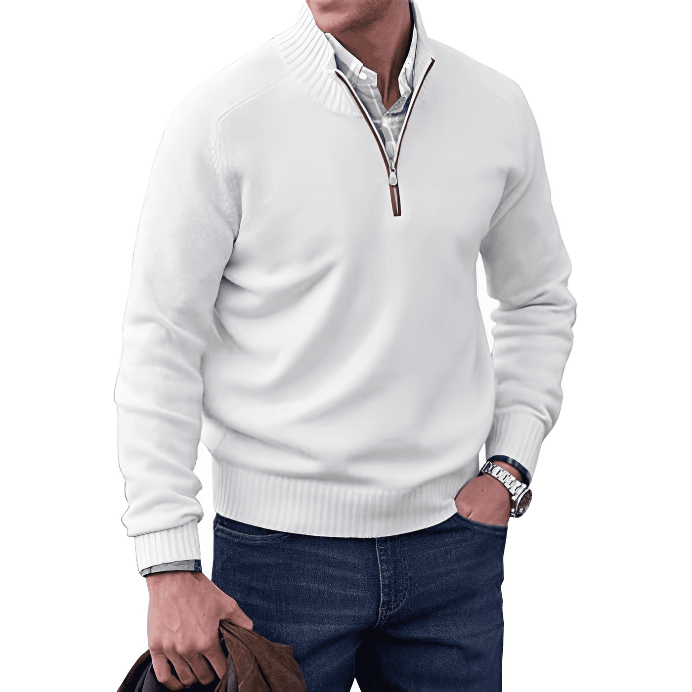 Eric | Elegant Cotton Sweater with Zipper