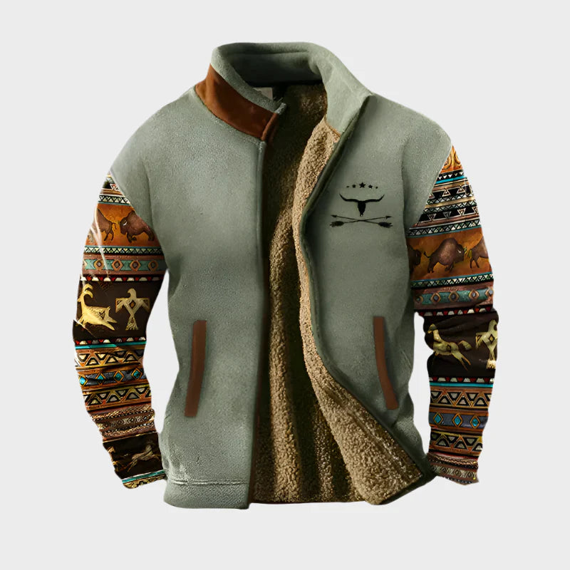 Ethan | Sherpa jacket with tribal print