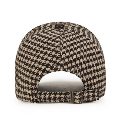 Vanja | Houndstooth Leather Cap